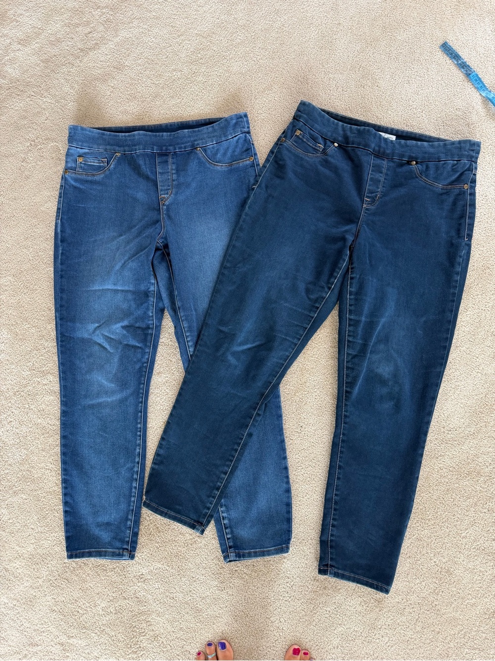 Set of 2 Tribal Women's Straight Leg Jeans - Two-Tone Blue